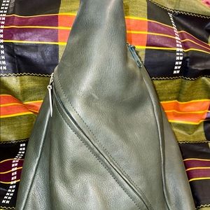 Tignanello Green Leather Sling Bag